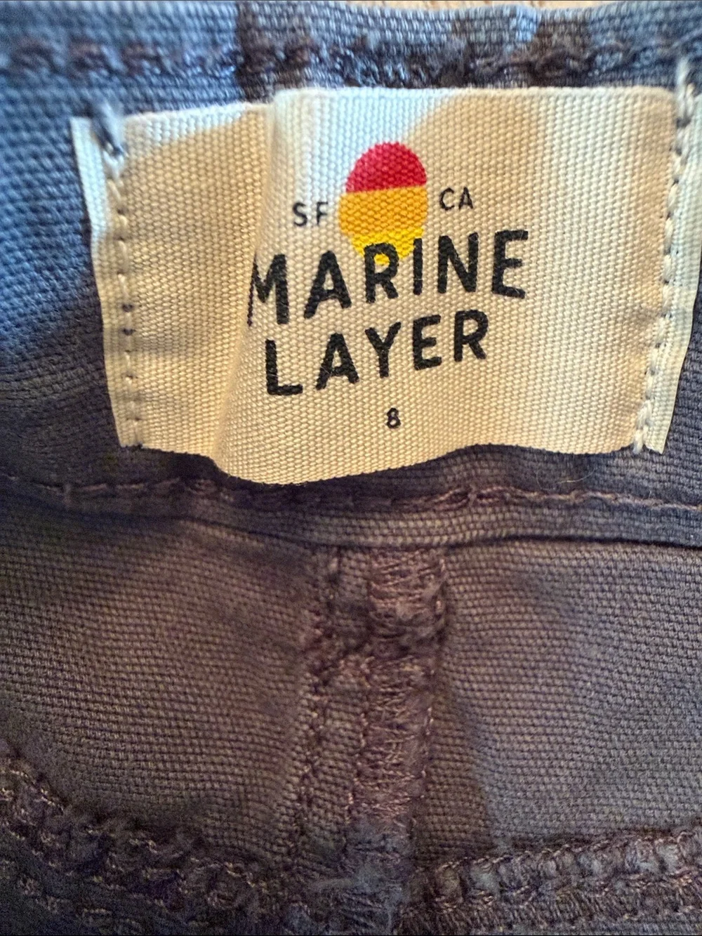 Marine Layer High Waisted Dark Gray Cotton Shorts